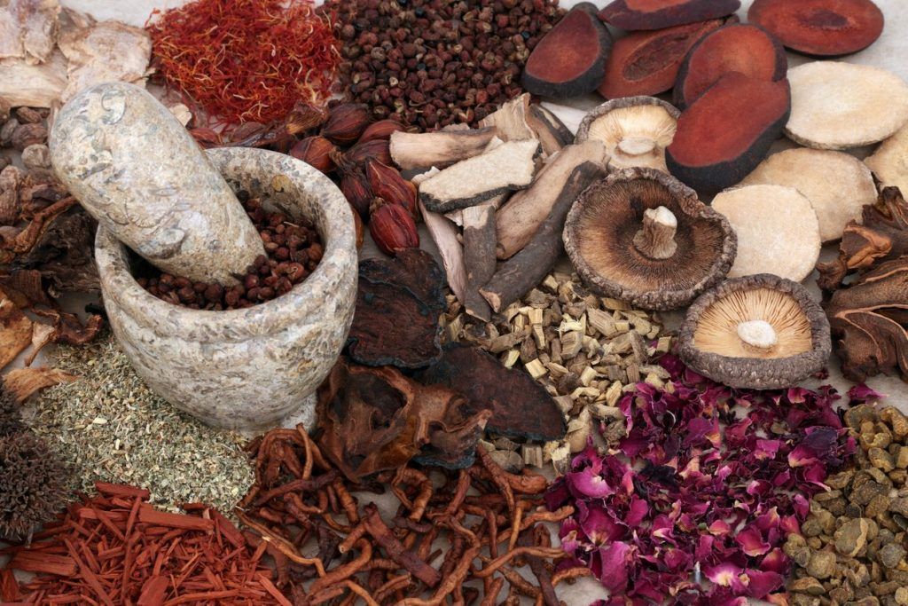 selection of herbs used in Chinese medicine