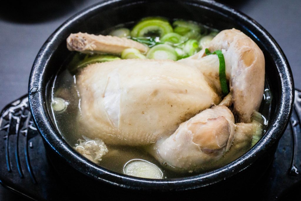 chicken broth in pot